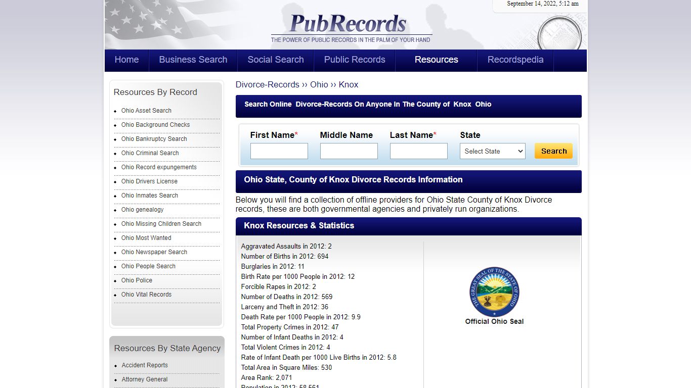 Knox County, Ohio Divorce Records - Pubrecords.com